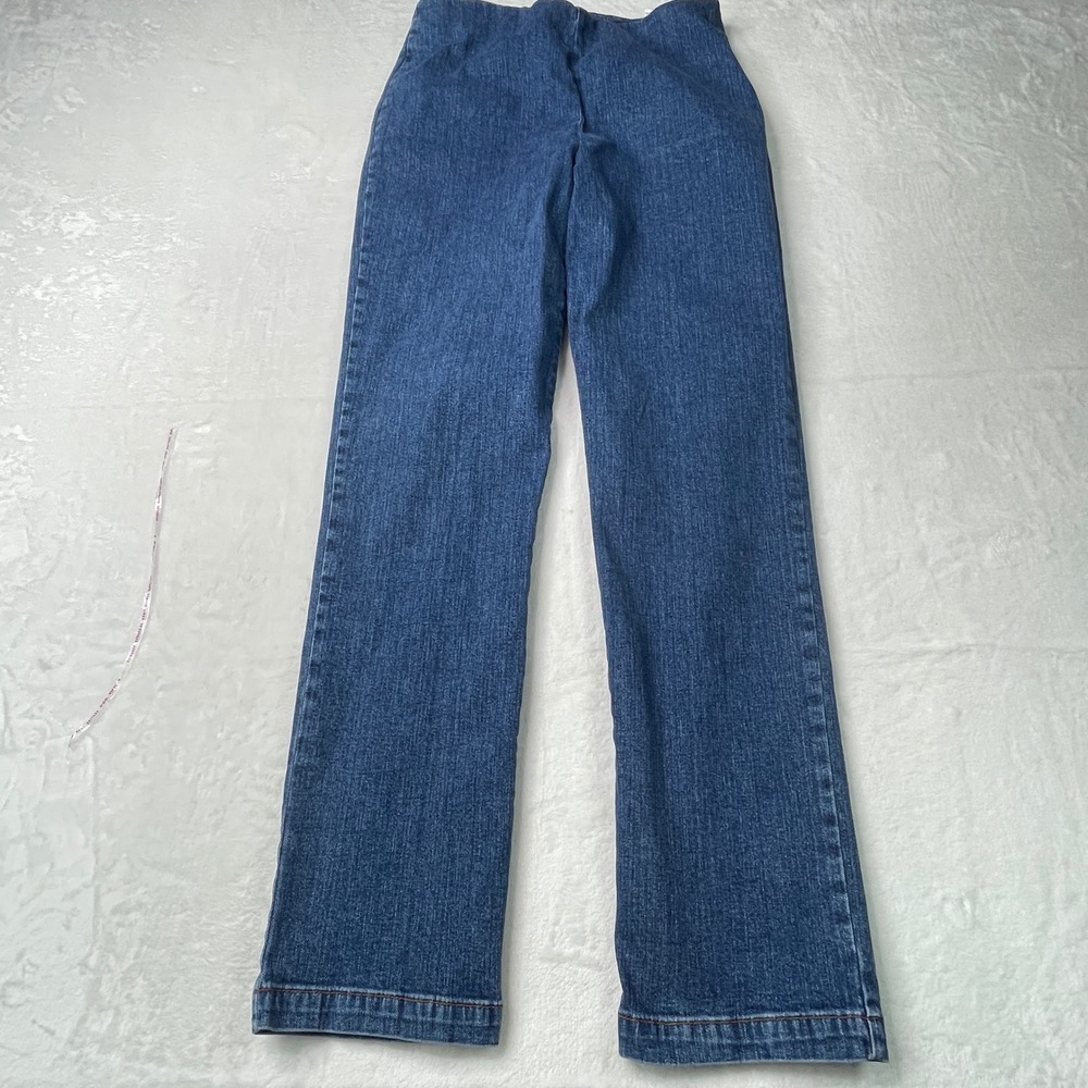 PK Maks Womens High Rise Back Zip Straight Leg Jeans Blue USA Made Size 12 D157
